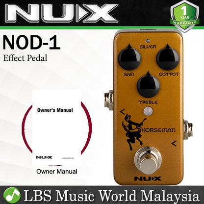 Nux NOD-1 Overdrive Guitar Effect Pedal True Bypass Gold Silver Modes (NOD1)