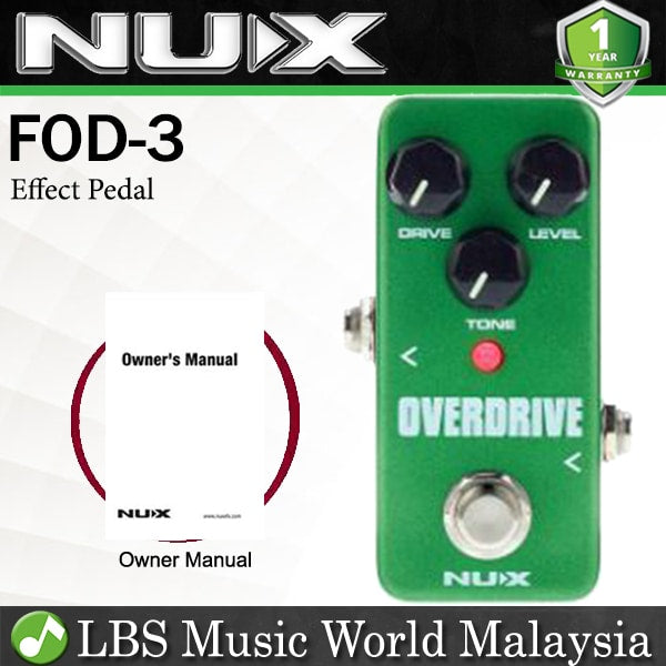 Nux FOD-3 Overdrive Mini Analogue Electric Guitar and Bass Effect Pedal (FOD3 FOD 3)