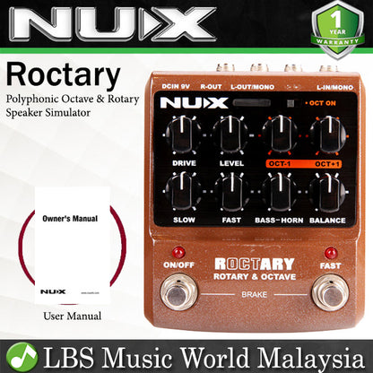 Nux Roctary Leslie Simulator and Polyphonic Octave Guitar Keyboard Speaker Effects