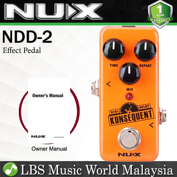 Nux NDD-2 Konsequent Digital Delay Mini Effects Electric Guitar Effect Pedal (NDD2 NDD 2)