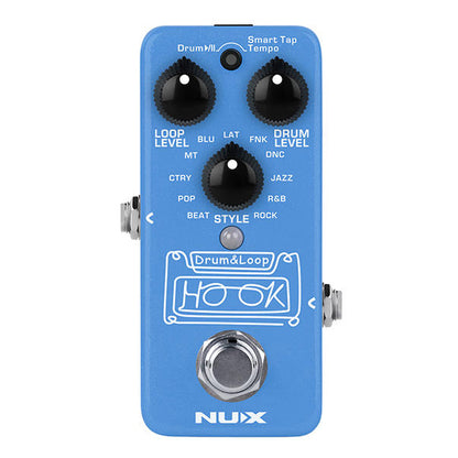 NUX HOOK NDL-3 Drum & Loop Mini Looper Electric Guitar Pedal with Auto Tempo Detection (NDL3)
