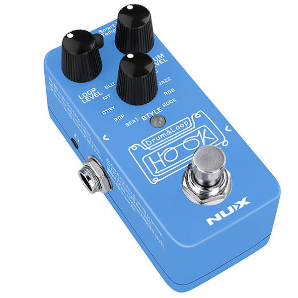 NUX HOOK NDL-3 Drum & Loop Mini Looper Electric Guitar Pedal with Auto Tempo Detection (NDL3)