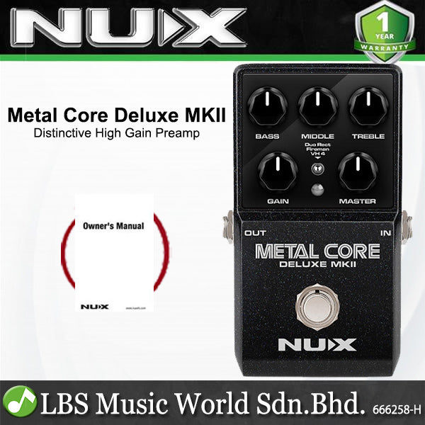 NUX Metal Core Deluxe MKII 3 Distortion High Gain Preamp Guitar Effect Pedal with True Bypass