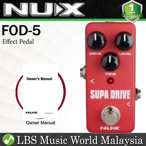 Nux FOD-5 Supa Drive Mini Analog Overdrive Electric Guitar Bass Effect Pedal (FOD5 FOD 5)
