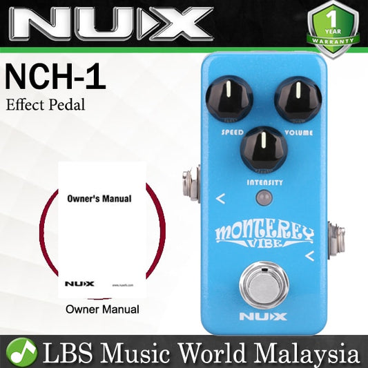 Nux NCH-1 Monterey Vibe Digital Effect Pedal for Electric Guitar and Electric Bass (NCH1 NCH 1)