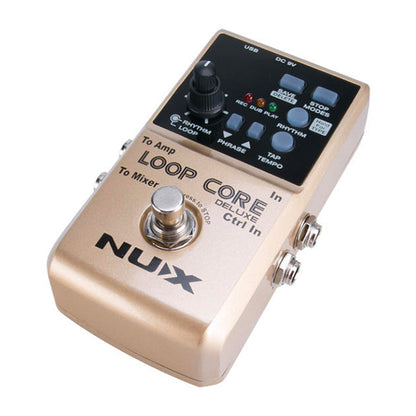 Nux Loop Core Deluxe Effect Drum Rhytm Pedal Bundle with NMP-2 Dual Footswitch