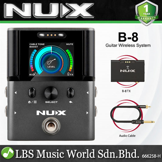 Nux B-8 2.4GHz Professional Guitar Wireless System with Tuner and Direct Out (B8)