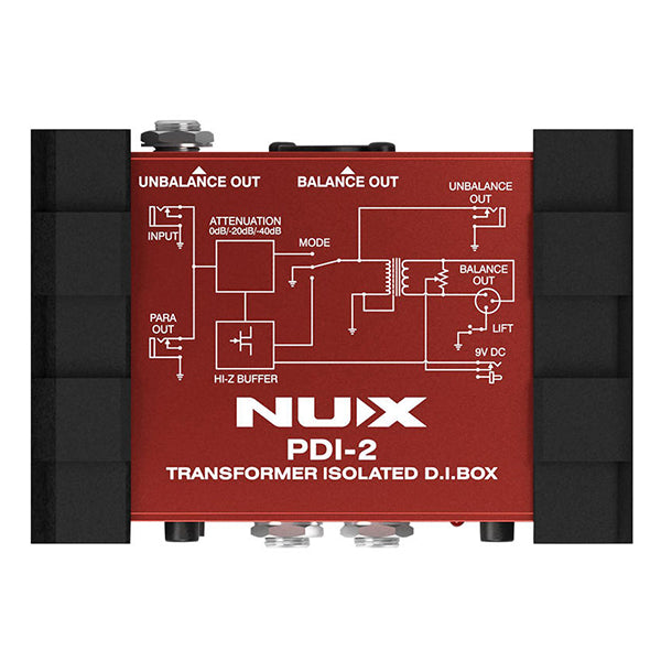 Nux PDI-2 9V Transformer Isolated DI Box Instrument Direct Injection Box (PDI2 PDI 2)