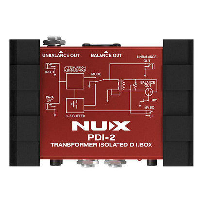 Nux PDI-2 9V Transformer Isolated DI Box Instrument Direct Injection Box (PDI2 PDI 2)