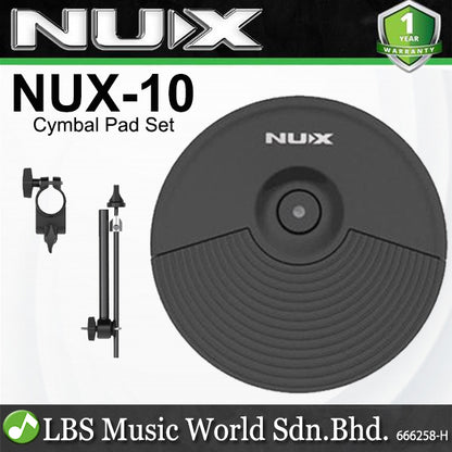 NUX 10 Inch Cymbal Pad Set Extension Kits with Joint Clip and Holder for DM-210