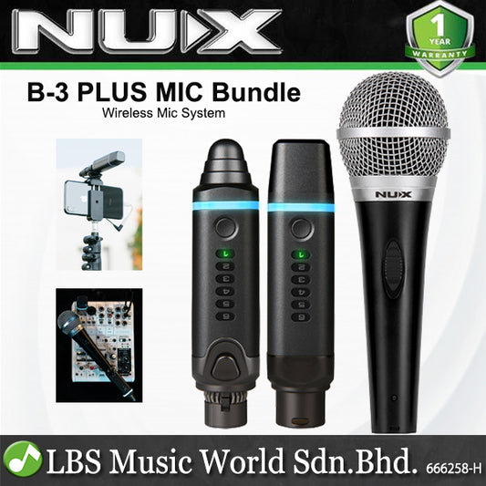 NUX B-3 Plus Mic Bundle Microphone System Wire Mic to Wireless Converter (B3)