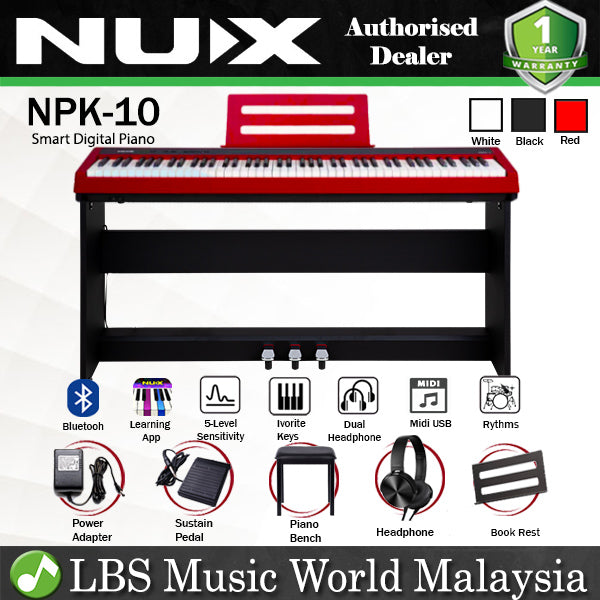 NUX NPK-10 88 Key Digital Piano with Wooden Stand and Bluetooth Connectivity Weighted Keyboard (NPK10)