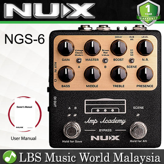 NUX NGS6 Amp Academy Stomp Box Amplifier Modeler Guitar Effect Pedal (NGS-6)