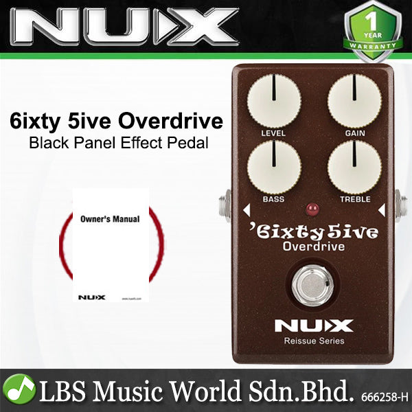 NUX 6ixty 5ive Overdrive Reissue Series Black Panel Electric Guitar Effect Pedal (65)