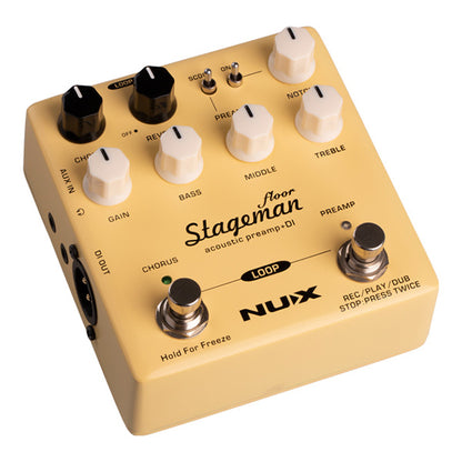 Nux NAP-5 Stageman Floor Acoustic Preamp and DI Effect Pedal Footswitch (NAP5)