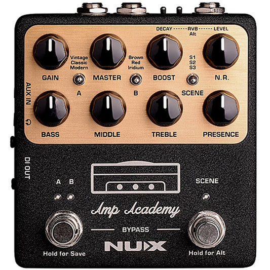 NUX NGS6 Amp Academy Stomp Box Amplifier Modeler Guitar Effect Pedal (NGS-6)