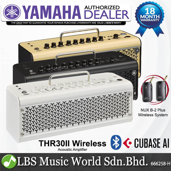 Yamaha THR30II Wireless 30 Watt Modeling Combo Speaker Amplifier with Nux B-2 Wireless Guitar System (THR30 II)