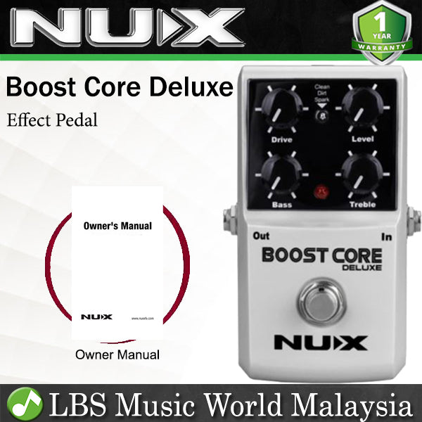 Nux Boost Core Deluxe Booster Effect Pedal Overdrive Distortion 3 Boost Modes