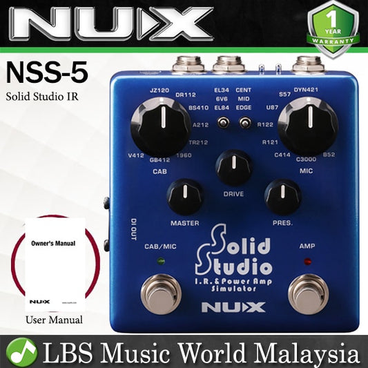 Nux NSS-5 Solid Studio IR and Power Guitar Amp Amplifier Simulator Effect Pedal Footswitch (NSS5 NSS 5)