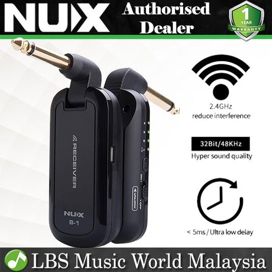 NUX B-1 Wireless Electric and Bass Guitar System 2.4GHz Audio Transmitter Receiver (B1 B 1)