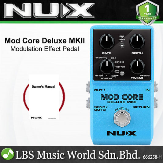 NUX Mod Core Deluxe MKII 8 Modulations Guitar Effects Pedal with Stereo Connection