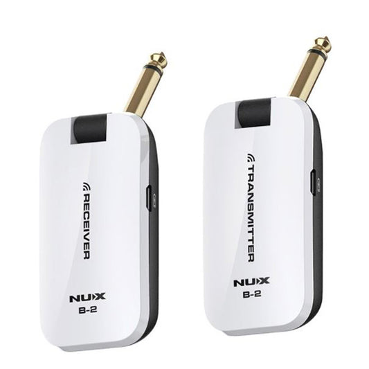 Nux B-2 2.4 GHz Guitar Wireless System Transmitter Receiver - White (B2 B 2)