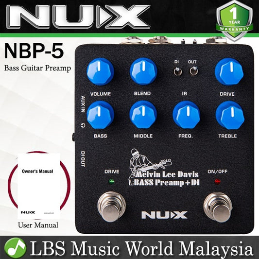 Nux NBP-5 Melvin Lee Davis Bass Guitar Preamp with DI with 3-Band Equalizer (NBP5 NBP 5)