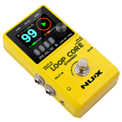NUX Loop Core Stereo Electric Guitar Effect Pedal Looper Built in Rhythm Tracks and MIDI Control