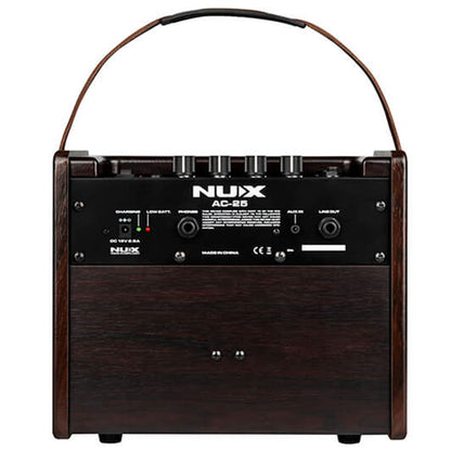 NUX AC-25 Stageman 25 Watt Portable Battery Powered Acoustic Guitar Speaker Amplifier with Bluetooth Amp (AC25)