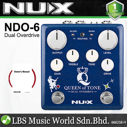 NUX NDO-6 Queen of Tone Dual Overdrive Guitar Effect Pedal stimulate Horseman and Morning Star (NDO6 NDO 6)