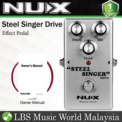 Nux Steel Singer Drive 9V Reissue Series Guitar Effects Pedal Overdrive Effect True Bypass