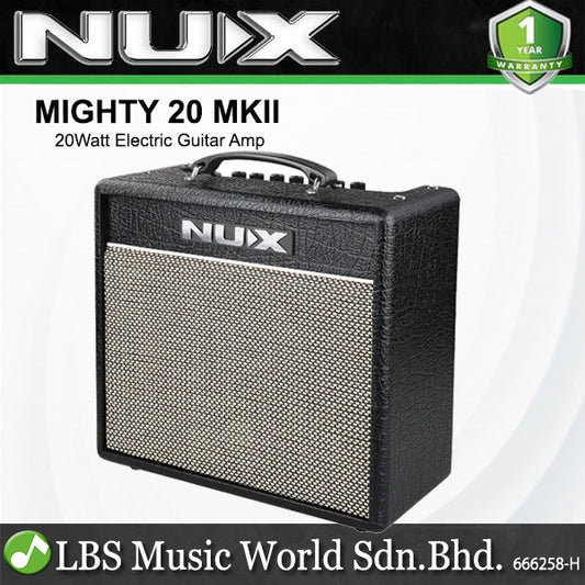 Nux Mighty 20 MKII 20Watt Modelling Digital Portable Electric Guitar Amp Amplifier Speaker