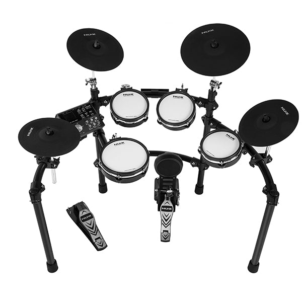 NUX DM-7X 5 Piece Full Mesh Digital Electronic Drum Set Head by Remo with DA-30BT Monitor Speaker (DM7X DM7 DM 7X DA30 BT)