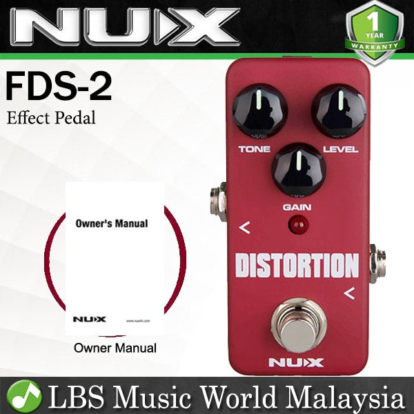 Nux FDS-2 Analog Distortion Mini Electric Guitar and Bass Effect Pedal (FDS2 FDS 2)