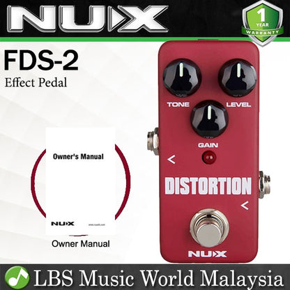 Nux FDS-2 Analog Distortion Mini Electric Guitar and Bass Effect Pedal (FDS2 FDS 2)
