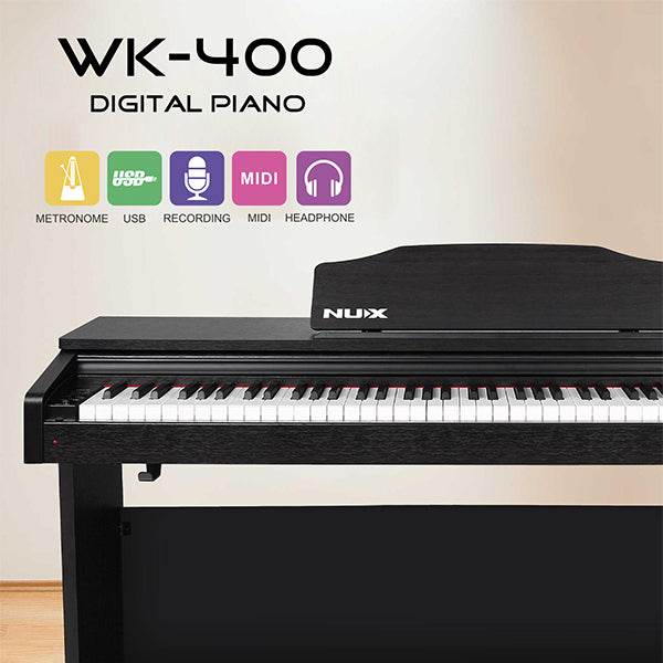 NUX WK-400 88 Key Digital Piano Full Weighted Keys Hammer Action Pianos (WK400 WK 400)