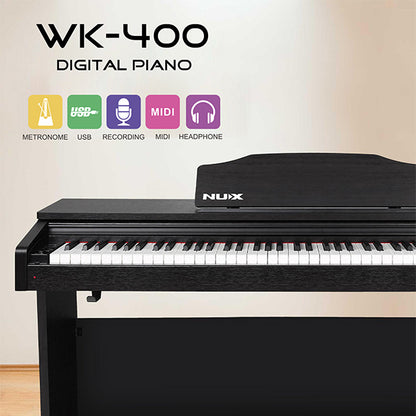 NUX WK-400 88 Key Digital Piano Full Weighted Keys Hammer Action Pianos (WK400 WK 400)