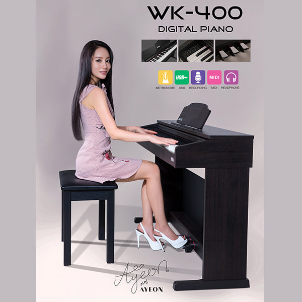 NUX WK-400 88 Key Digital Piano Full Weighted Keys Hammer Action Pianos (WK400 WK 400)