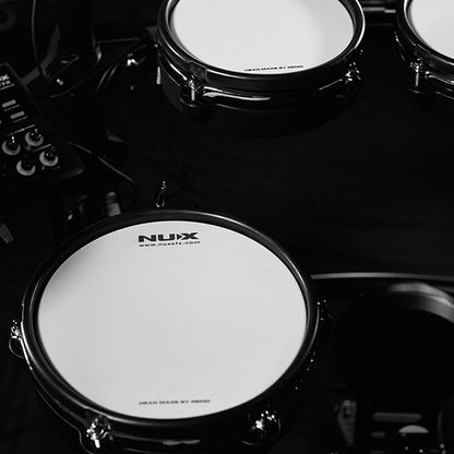 NUX 8" 10" Remo Mesh Head Drum Pad with Dual Triggering Sensitivity Compatible with Majority Drums
