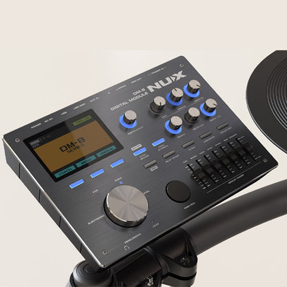 NUX DM-8 5 Piece Professional Digital Electronic Drum Set with Remo Mesh Head (DM8 DM 8)