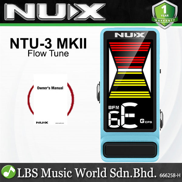 pedal tuner nux NUX NTU-3 MKII Flow Tune True and Buffered Bypass Mini Guitar Pedal Tuner - (NTU3 NTU 3)