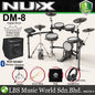 NUX DM-8 5 Piece Professional Digital Electronic Drum Set with Remo Mesh Head (DM8 DM 8)