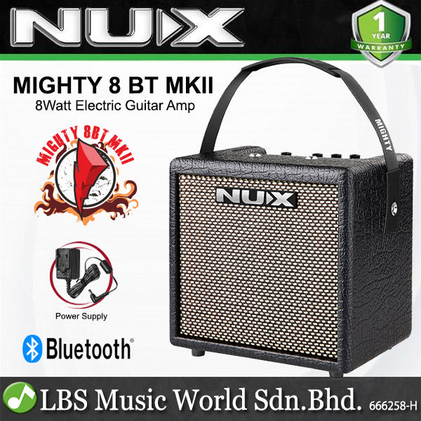 Nux Mighty 8 BT MKII 8 Watts Portable Electric Guitar Amp Amplifier with Bluetooth