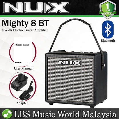 Nux Mighty 8 BT MKII 8 Watts Portable Electric Guitar Amp Amplifier with Bluetooth