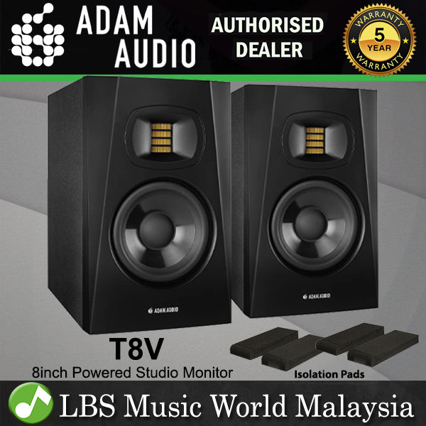 ADAM Audio T8V 70 Watt 8 Inch Active Powered Studio Speaker Nearfield Monitor - Pair