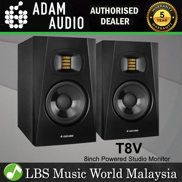 ADAM Audio T8V 70 Watt 8 Inch Active Powered Studio Speaker Nearfield Monitor - Pair