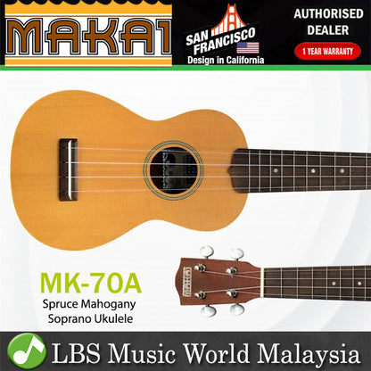 MAKAI MK-70A Spruce Mahogany Soprano Ukulele (MK70A)
