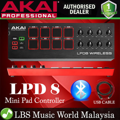 Akai Professional LPD8 Mini Pad Controller USB Midi Velocity Sensitive Pad (LPD-8 LPD 8)