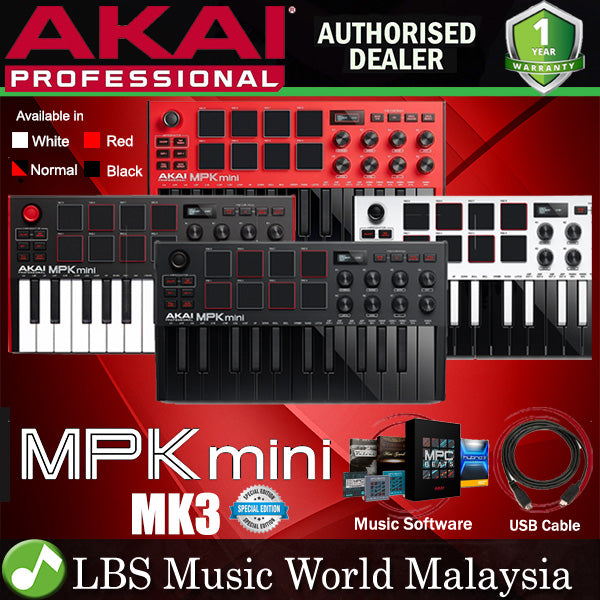 Akai Professional MPK Mini MK3 25 Key Midi Keyboard Controller with 8 Pad and 8 Knob with Protool (MKiii)