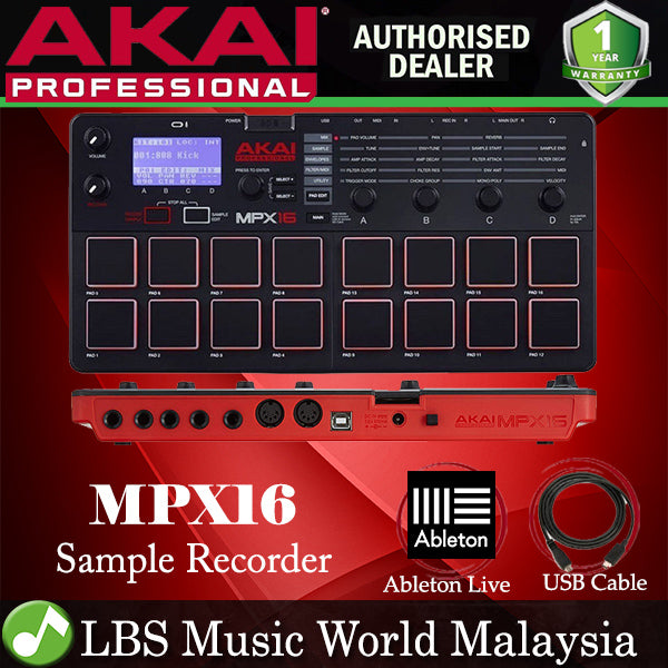 Akai MPX16 16 Pad Velocity sensitive Stereo Sampler Recorder and Player (MPX 16)